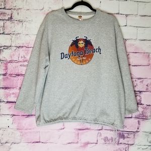 VINTAGE FRUIT OF THE LOOM DAYTONA BEACH FLORIDA DRAWSTRING WAIST SWEATSHIRT XL